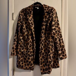 Dana Buchman Leopard Print Blazer - Brown and Black